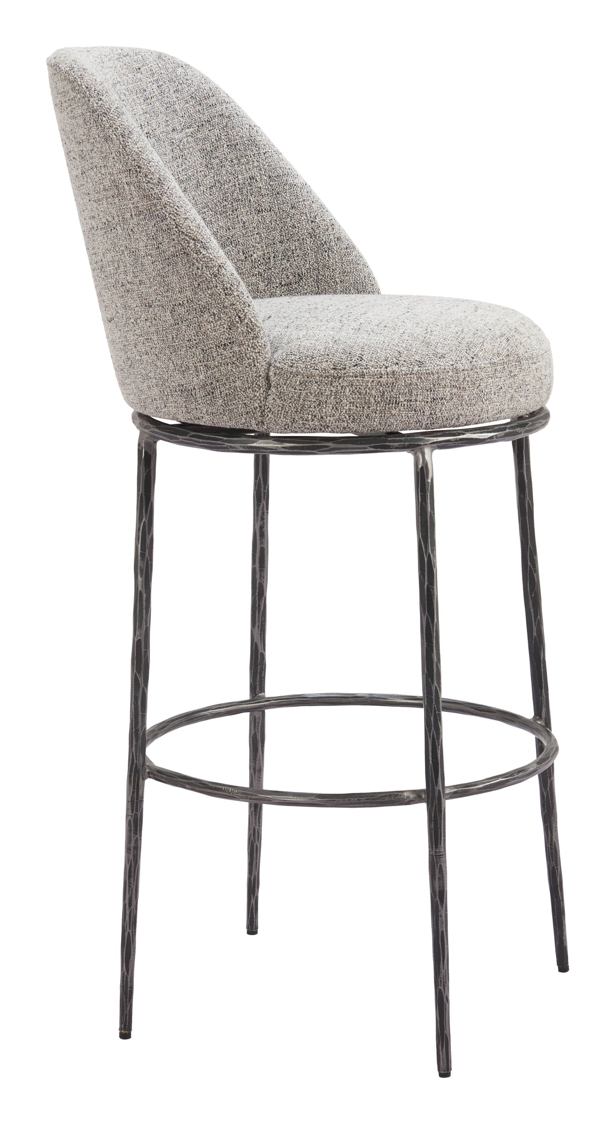 Nordhavn Gray Swivel Barstool by Zuomod at Eve Furniture