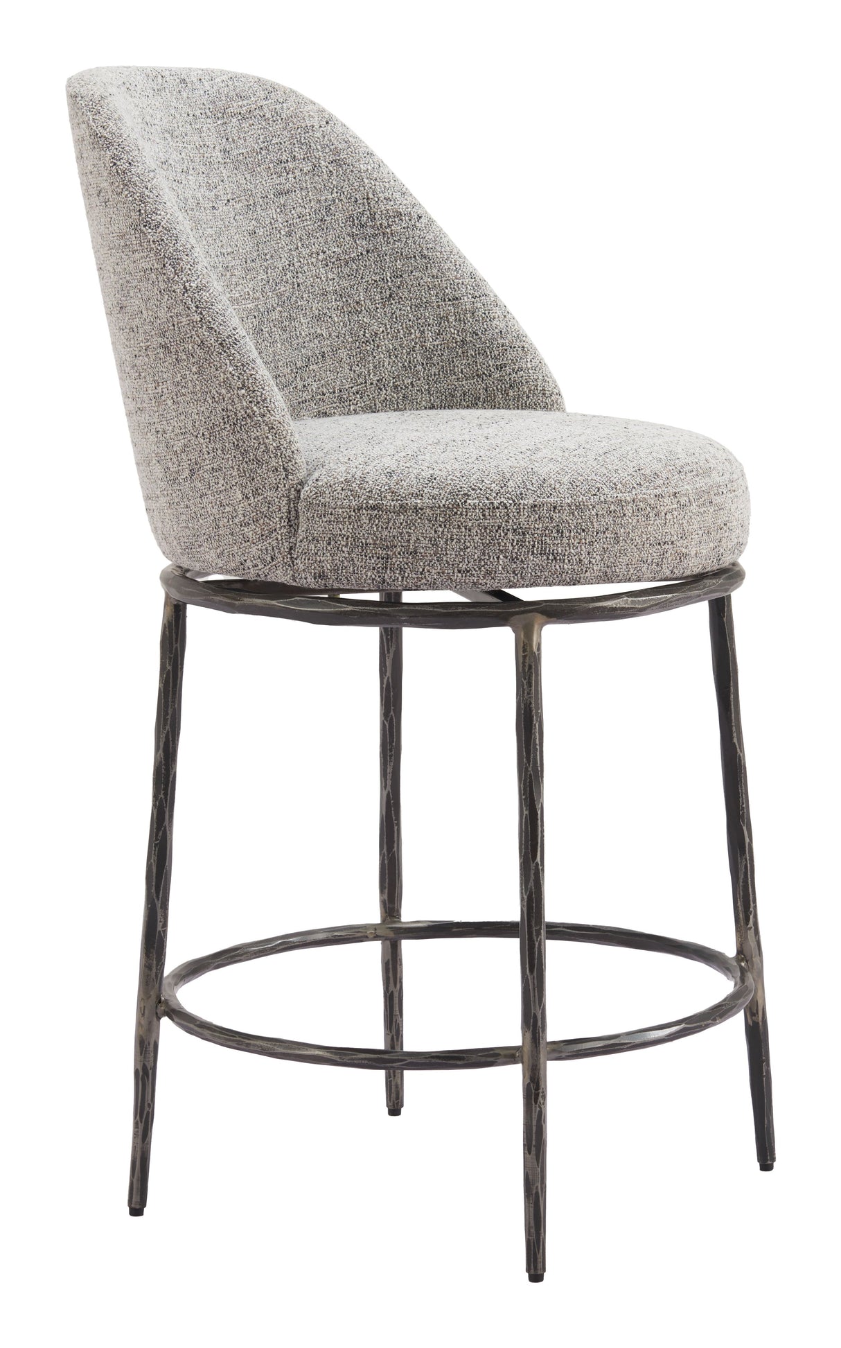 Nordhavn Gray Swivel Counter Stool by Zuomod at Eve Furniture