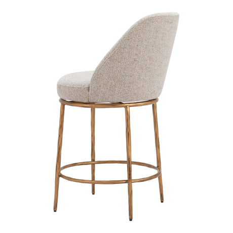 Nordhavn Swivel Counter Stool Beige & Gold by Zuomod at Eve Furniture