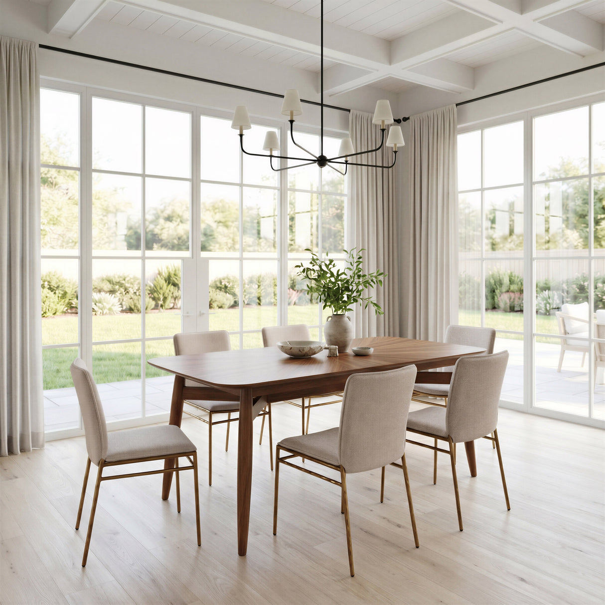 Nordvest Beige & Gold Dining Chair by Zuomod at Eve Furniture
