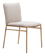 Nordvest Beige & Gold Dining Chair by Zuomod at Eve Furniture
