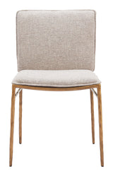 Nordvest Beige & Gold Dining Chair by Zuomod at Eve Furniture