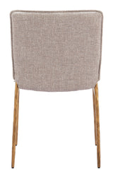 Nordvest Beige & Gold Dining Chair by Zuomod at Eve Furniture