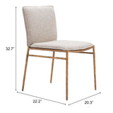 Nordvest Beige & Gold Dining Chair by Zuomod at Eve Furniture