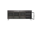 Nore Black Metal/Glass Cabinet (4 Doors) by Classic Home at Eve Furniture