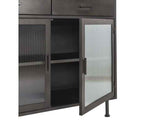 Nore Black Metal/Glass Cabinet (4 Doors) by Classic Home at Eve Furniture