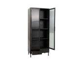 Nore Black Metal/Glass Tall Cabinet by Classic Home at Eve Furniture