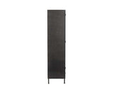 Nore Black Metal/Glass Tall Cabinet by Classic Home at Eve Furniture