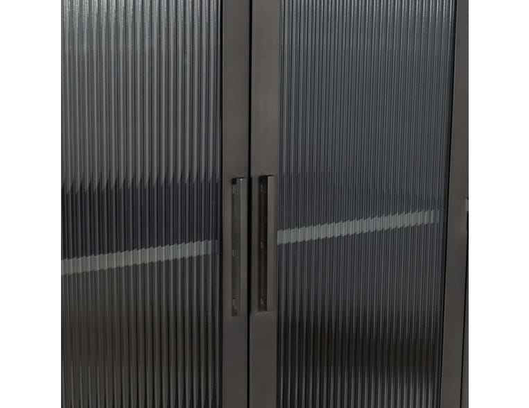 Nore Black Metal/Glass Tall Cabinet by Classic Home at Eve Furniture