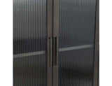 Nore Black Metal/Glass Tall Cabinet by Classic Home at Eve Furniture