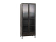 Nore Black Metal/Glass Tall Cabinet by Classic Home at Eve Furniture