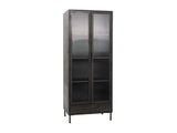 Nore Black Metal/Glass Tall Cabinet by Classic Home at Eve Furniture
