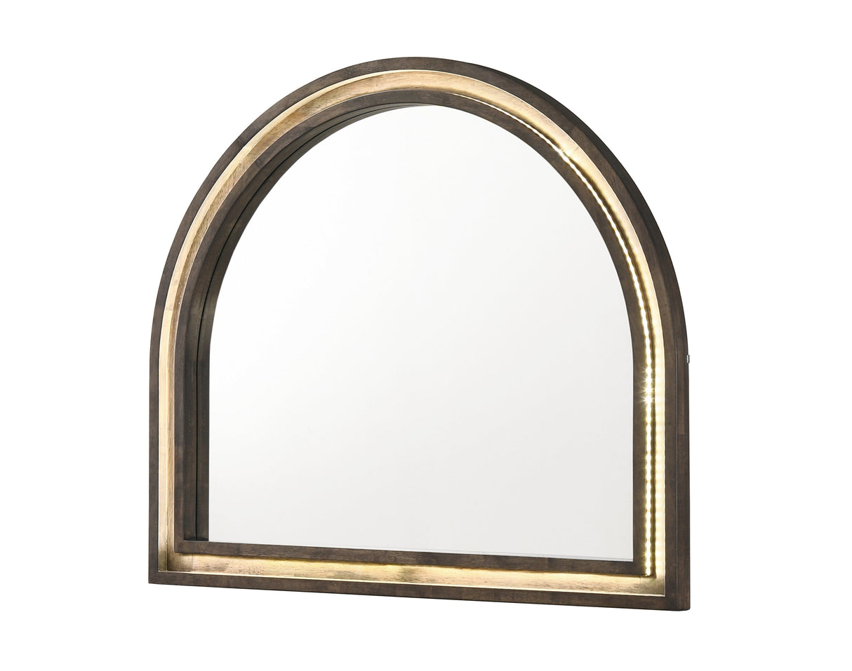Noreen Brown Dresser Mirror with LED Only by Crown Mark at Eve Furniture