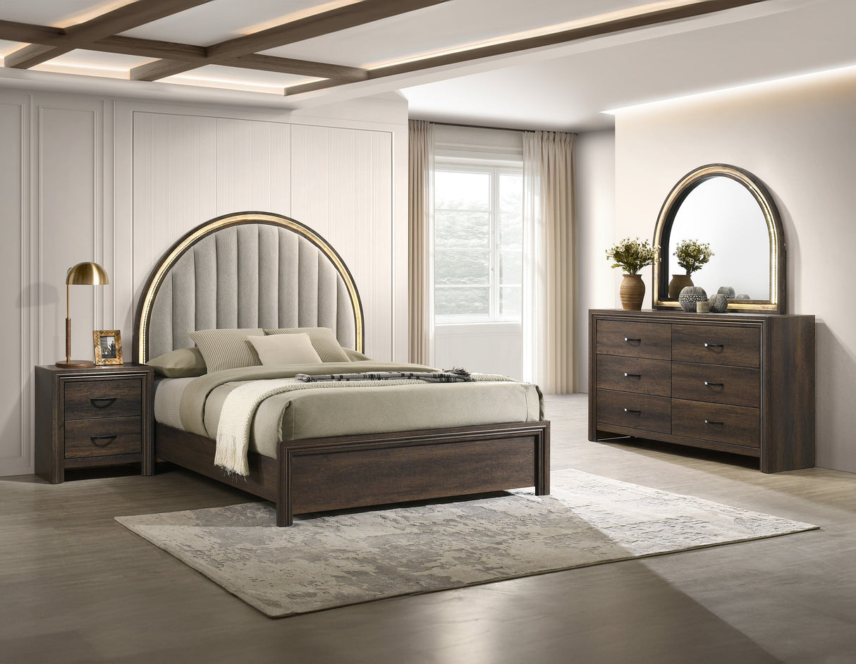 Noreen Brown LED Bedroom Set by Crown Mark at Eve Furniture