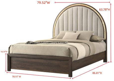 Noreen Brown LED King Bed by Crown Mark at Eve Furniture