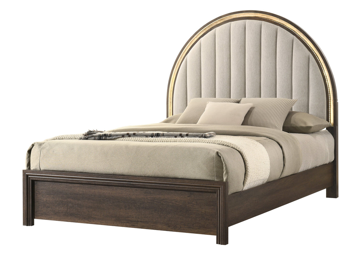 Noreen Brown LED King Bed by Crown Mark at Eve Furniture
