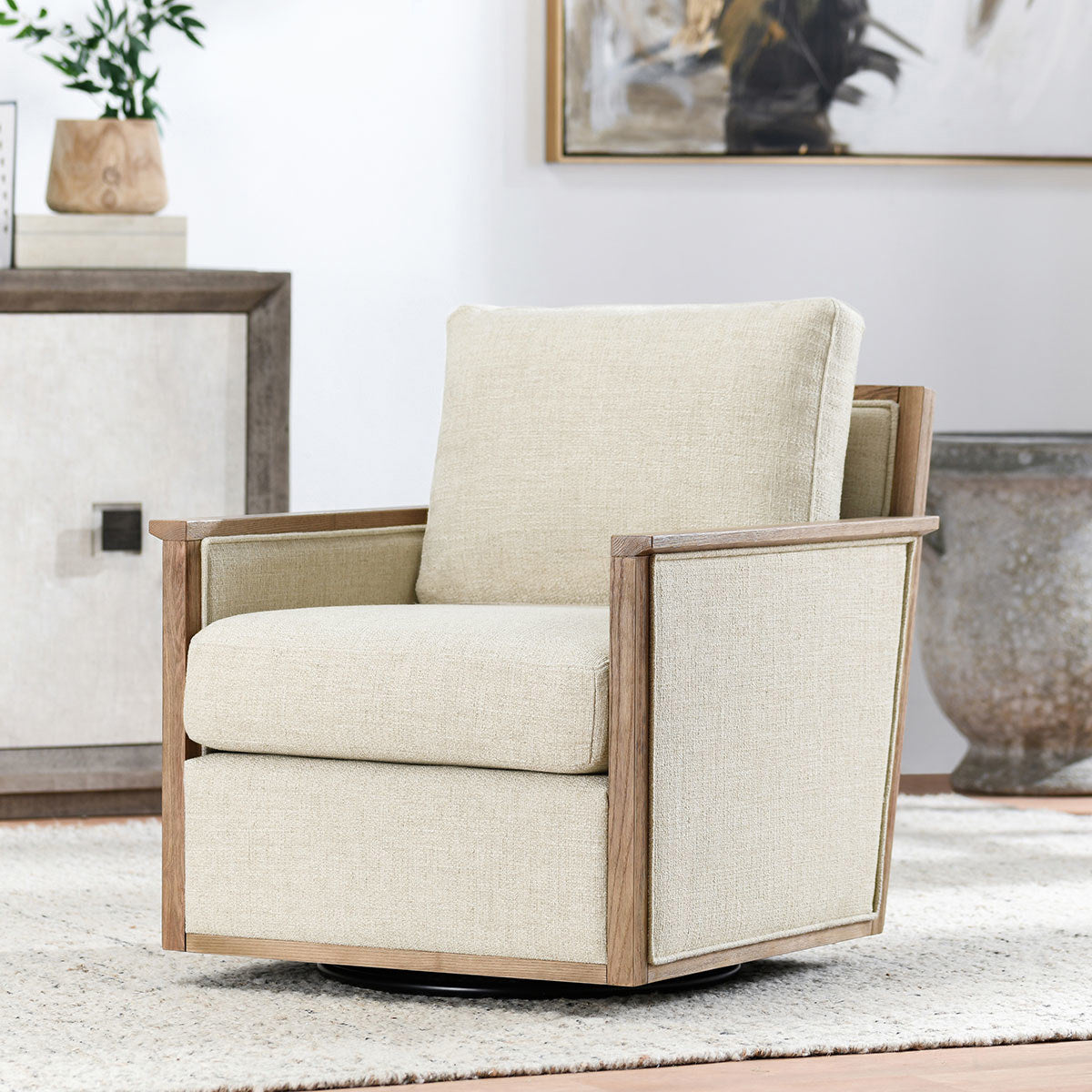 Norman Swivel Chair - Natural by Classic Home at Eve Furniture