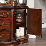 Normandy Brown Cherry Hutch & Buffet by Furniture of America at Eve Furniture