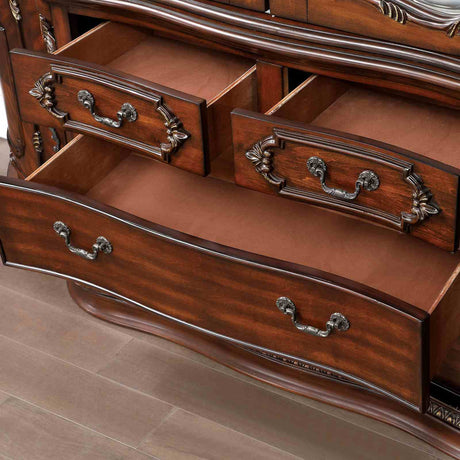 Normandy Brown Cherry Hutch & Buffet by Furniture of America at Eve Furniture