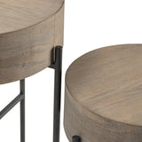 Normandy Brown/Black 2-Piece Accent Table Set by Crestview at Eve Furniture