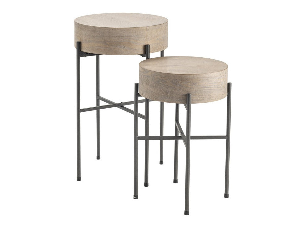 Normandy Brown/Black 2-Piece Accent Table Set by Crestview at Eve Furniture
