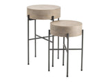 Normandy Brown/Black 2-Piece Accent Table Set by Crestview at Eve Furniture