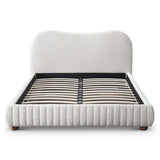 Norme Boucle Upholstered Queen Size Platform Bed In Cream by Ashcroft Furniture at Eve Furniture