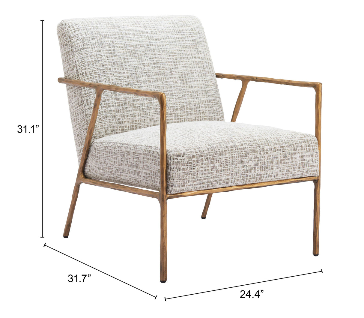 Norrebro Beige Frost Accent Chair by Zuomod at Eve Furniture