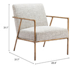 Norrebro Beige Frost Accent Chair by Zuomod at Eve Furniture