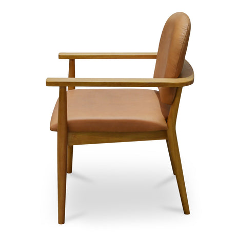 Norrie Brown Leather Dining Chair by MOES at Eve Furniture
