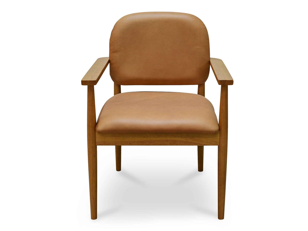 Norrie Brown Leather Dining Chair by Moe's Home at Eve Furniture