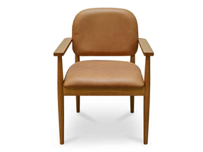 Norrie Brown Leather Dining Chair by Moe's Home at Eve Furniture