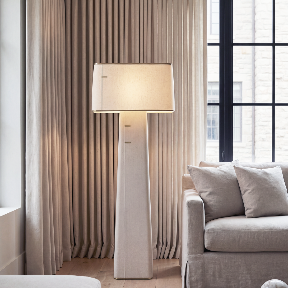 Norte Linen Floor Lamp by Co.House Designs at Eve Furniture