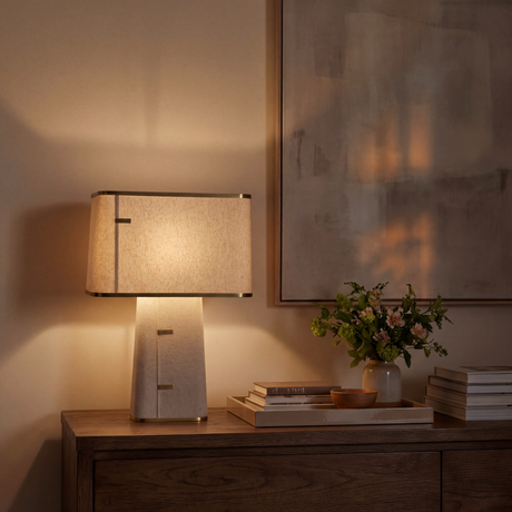 Norte Linen Table Lamp by Co.House Designs at Eve Furniture