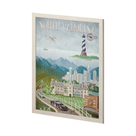 North Carolina by Mercana Studio a Hand Embellished Textured Framed Art Print by Mercana at Eve Furniture