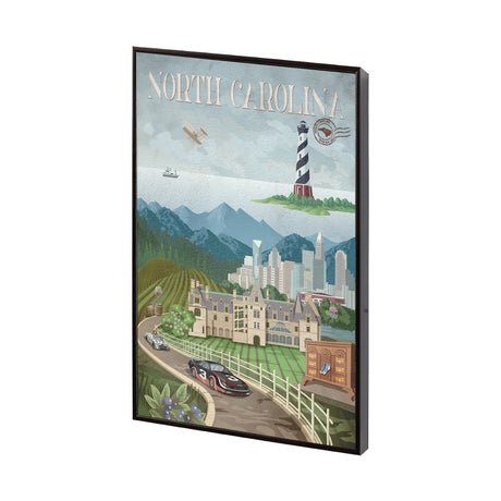 North Carolina by Mercana Studio a Hand Embellished Textured Framed Art Print by Mercana at Eve Furniture