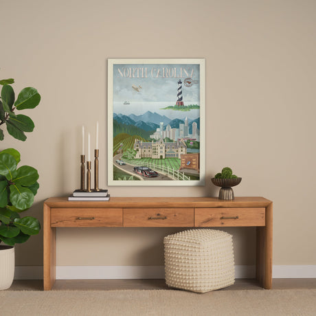 North Carolina by Mercana Studio a Hand Embellished Textured Framed Art Print by Mercana at Eve Furniture