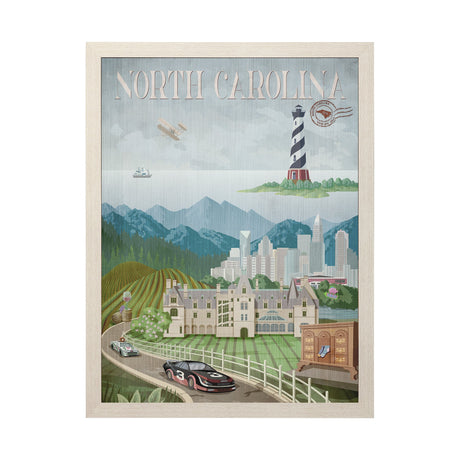North Carolina by Mercana Studio a Hand Embellished Textured Framed Art Print by Mercana at Eve Furniture