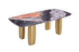 Northolt Black/Gray/Matte Gold Dining Table