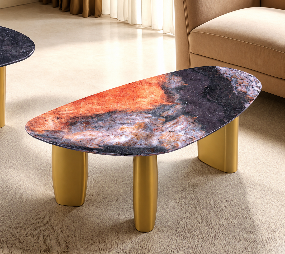 Northwich Black/Gray/Matte Gold Coffee Table by Furniture of America at Eve Furniture