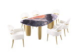 Northwich Black/Gray/Matte Gold Dining Table