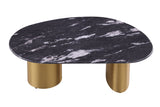 Northwich Black/Gray/Matte Gold Oval Coffee Table