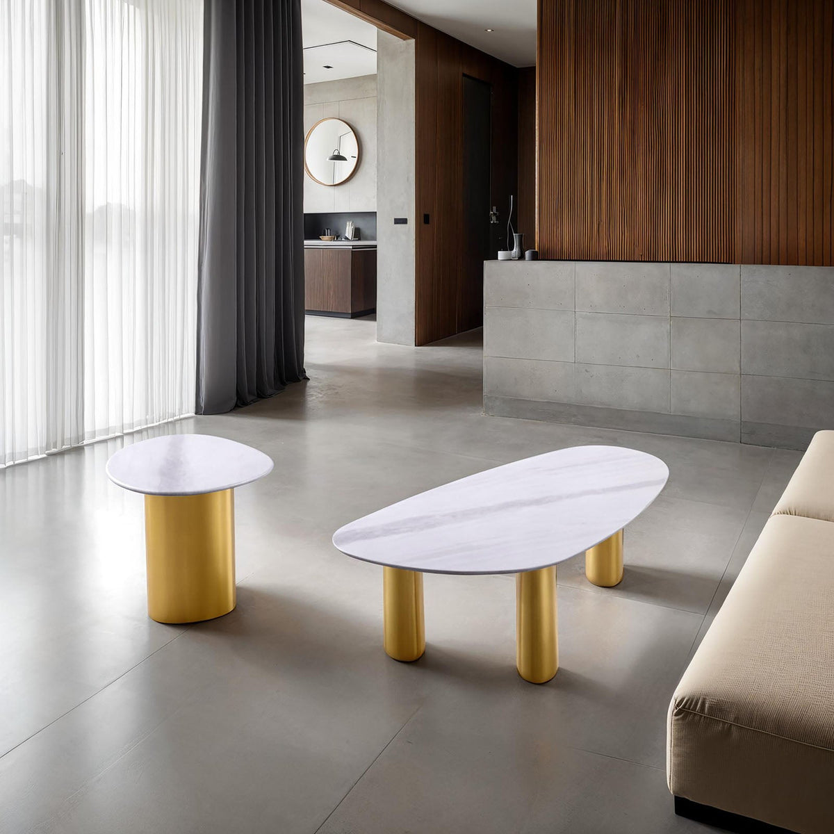 Northwich White/Matte Gold Coffee Table