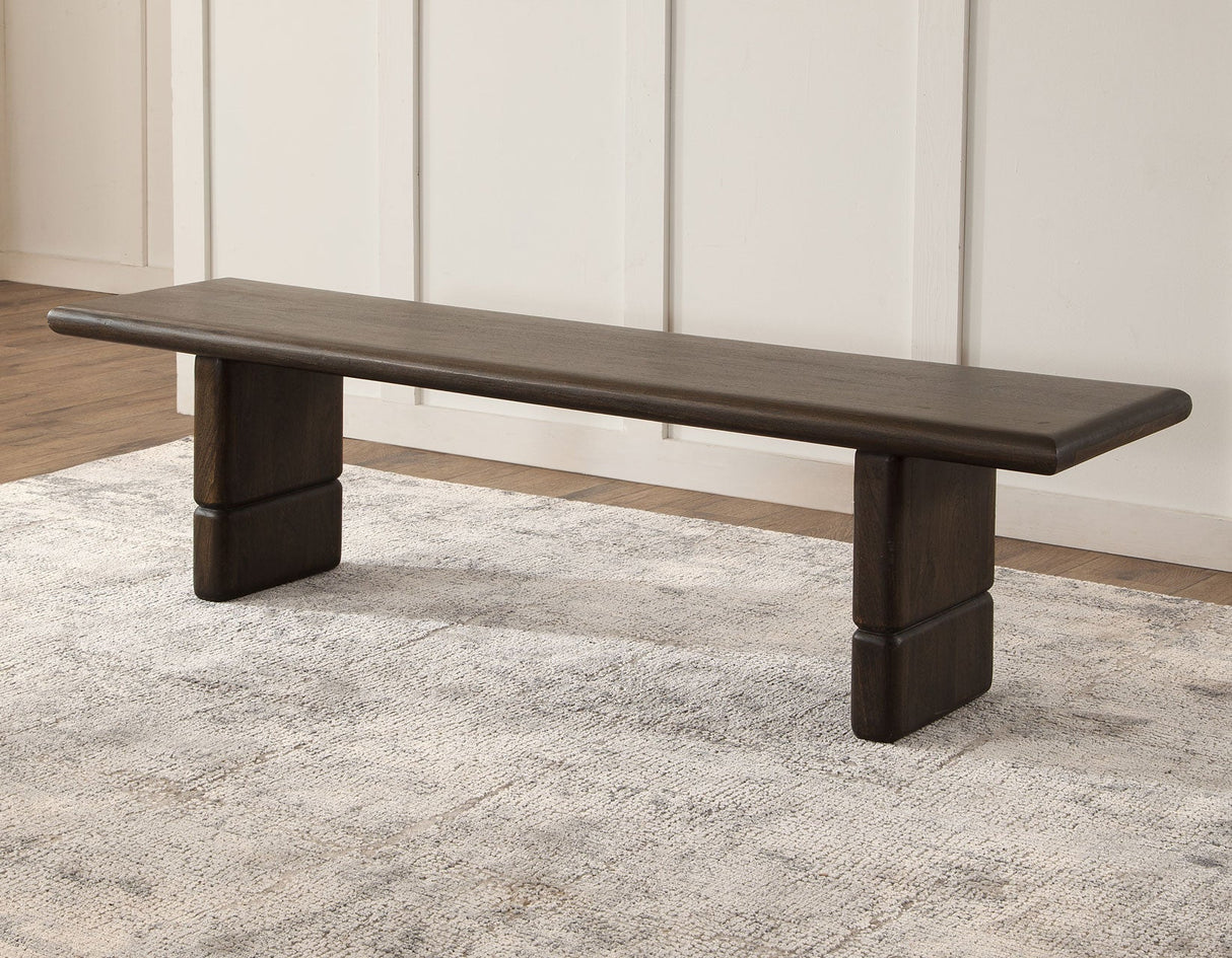 Norvell Dark Espresso Solid Wood Bench by Steve Silver at Eve Furniture