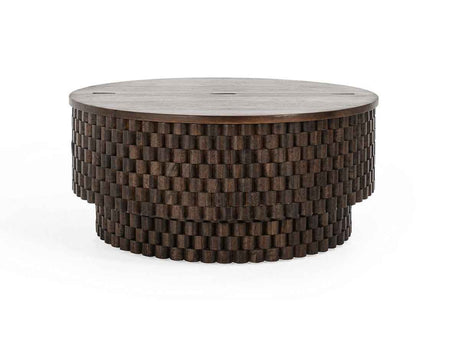 Norwood Bark Brown Round Coffee Table by Classic Home at Eve Furniture