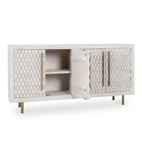 Norwood Coastal White 4 Door Buffet by Classic Home at Eve Furniture