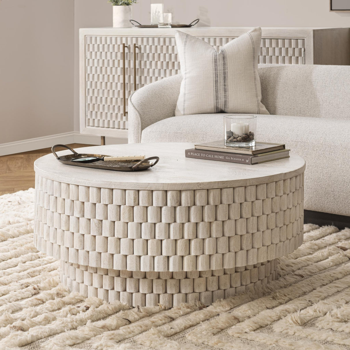 Norwood Coffee Table with Casters - Coastal White by Classic Home at Eve Furniture