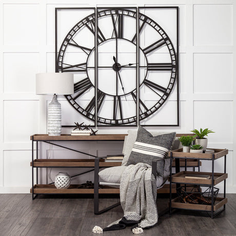 Norwood Square Oversized+ Industrial Wall Clock by Mercana at Eve Furniture
