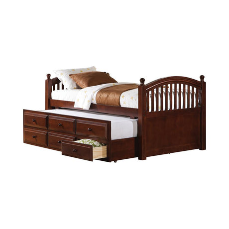 Norwood Chestnut Twin Captain's Bed with Trundle/Drawers