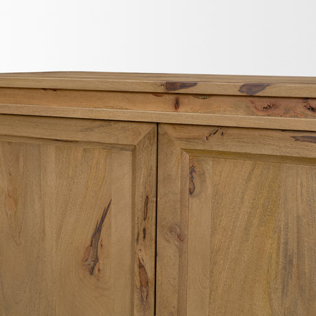 Notts Brown Wood 2-Door Accent Cabinet by Mercana at Eve Furniture
